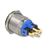 Delock Drucktaster zum Einbau 22 mm 6 x Lötanschluss LED weiß tastend Powersymbol + Ring