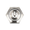 Delock Drucktaster zum Einbau 22 mm 6 x Lötanschluss LED weiß tastend Powersymbol + Ring