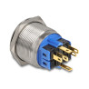 Delock Drucktaster zum Einbau 25 mm 6 x Lötanschluss LED rot tastend Powersymbol + Ring