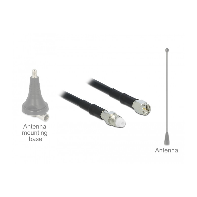 Delock Antennenkabel FME Buchse - SMA Stecker RG-58 10 m