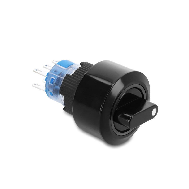 Delock Drehschalter zum Einbau 22 mm 6 x Lötanschluss rastend IP65 schwarz