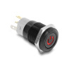 Delock Druckschalter zum Einbau schwarz 16 mm 12 V 5 x Lötanschluss LED rot rastend Powersymbol + Ring