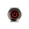 Delock Druckschalter zum Einbau schwarz 16 mm 12 V 5 x Lötanschluss LED rot rastend Powersymbol + Ring