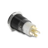 Delock Druckschalter zum Einbau schwarz 16 mm 12 V 5 x Lötanschluss LED rot rastend Powersymbol + Ring