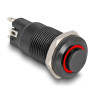 Delock Druckschalter zum Einbau schwarz 12 mm 12 V 4 x Lötanschluss rastend LED rot Ring
