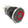 Delock Druckschalter zum Einbau schwarz 22 mm 12 V 5 x Lötanschluss rastend LED rot Ring