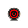 Delock Druckschalter zum Einbau schwarz 19 mm 12 V 5 x Lötanschluss rastend LED rot Powersymbol + Ring