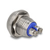 Delock Drucktaster zum Einbau 12 mm 2 x Schraubklemme blau