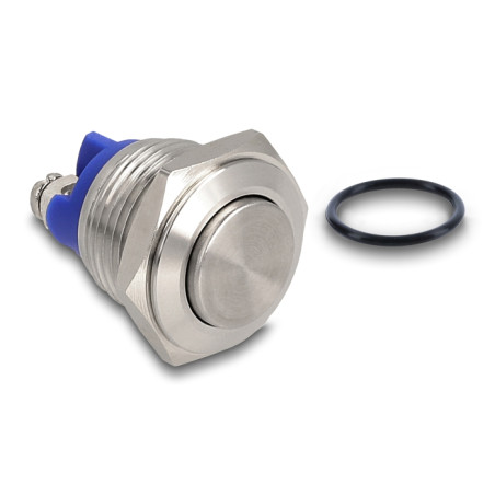 Delock Drucktaster zum Einbau 16 mm 2 x Schraubklemme Taster tastend hoch