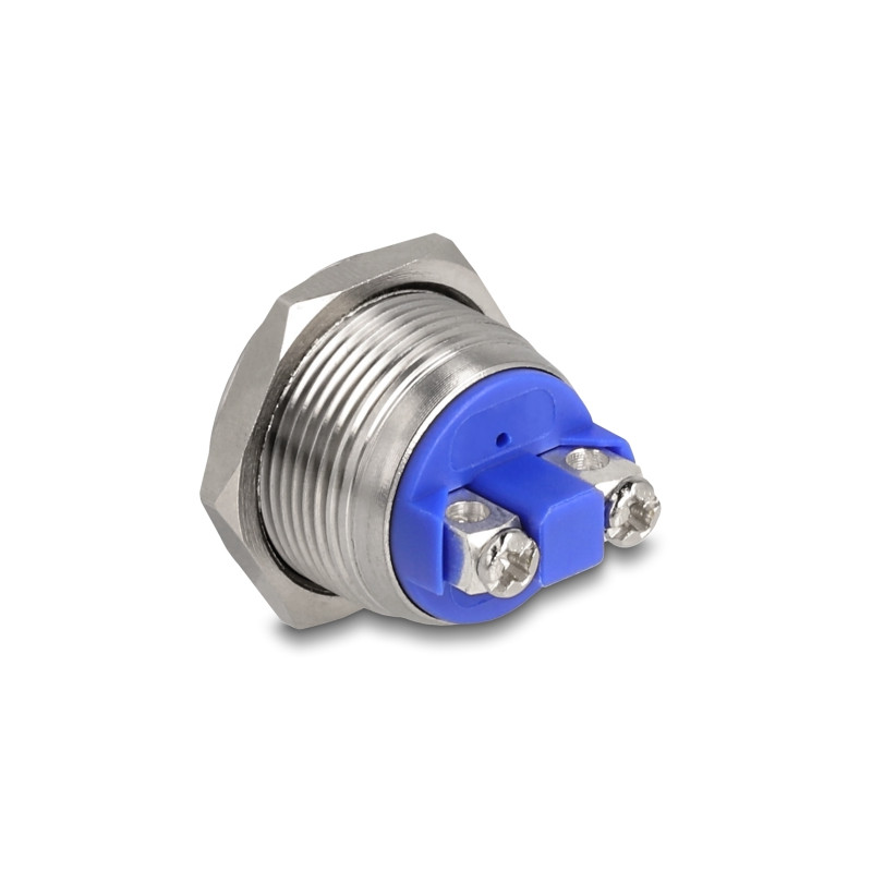 Delock Drucktaster zum Einbau 19 mm 2 x Schraubklemme Taster flach