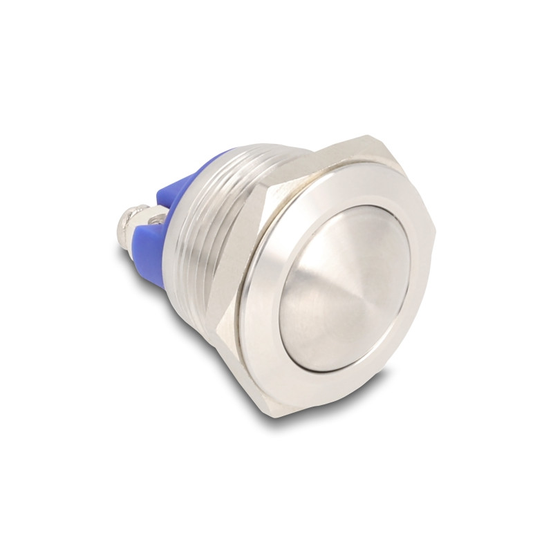 Delock Drucktaster zum Einbau 19 mm 2 x Schraubklemme Taster gewölbt