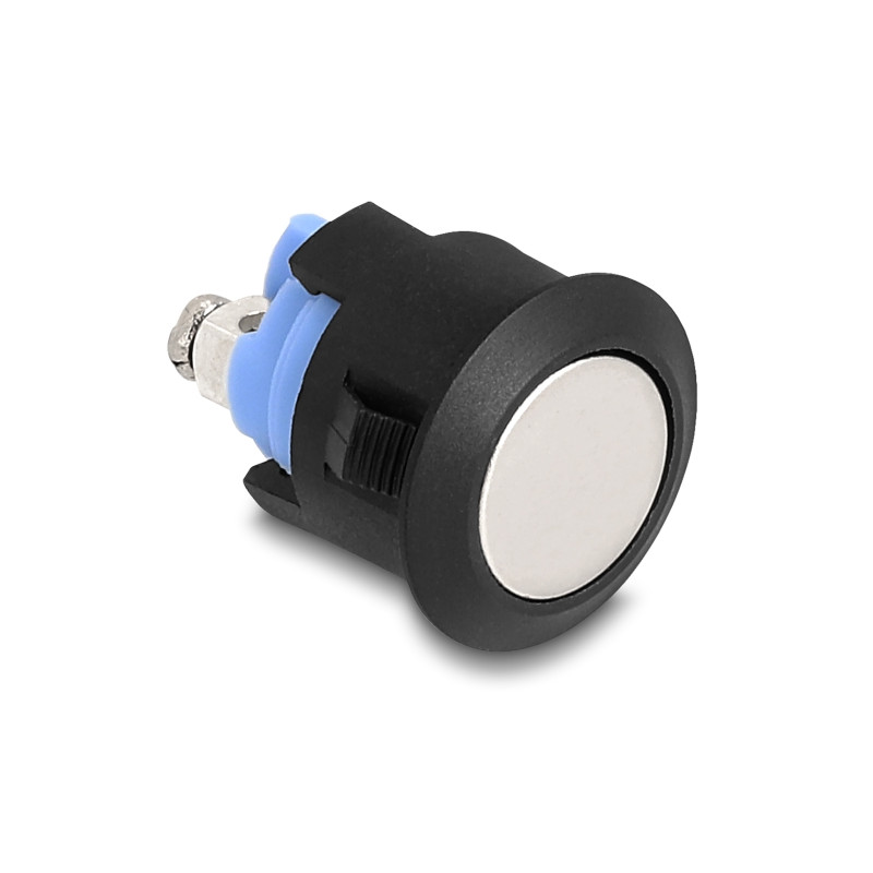 Delock Drucktaster zum Einbau 16 mm 2 x Schraubklemme Taster flach Kunststoff Snap in Montage