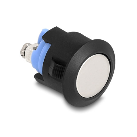 Delock Drucktaster zum Einbau 16 mm 2 x Schraubklemme Taster flach Kunststoff Snap in Montage