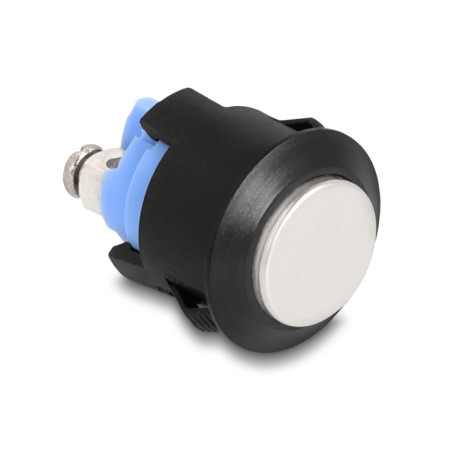 Delock Drucktaster zum Einbau 16 mm 2 x Schraubklemme Taster hoch Kunststoff Snap in Montage