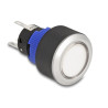 Delock Drucktaster zum Einbau 22 mm 5 x Lötanschluss Taster flach Kunststoff LED weiß