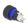 Delock Drucktaster zum Einbau 22 mm 5 x Lötanschluss Taster flach Kunststoff LED weiß