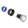 Delock Drucktaster zum Einbau 22 mm 5 x Lötanschluss Taster flach Kunststoff LED weiß
