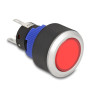 Delock Drucktaster zum Einbau 22 mm 5 x Lötanschluss Taster flach Plastik LED rot