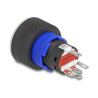 Delock Drucktaster zum Einbau 22 mm 5 x Lötanschluss Taster flach Plastik LED rot
