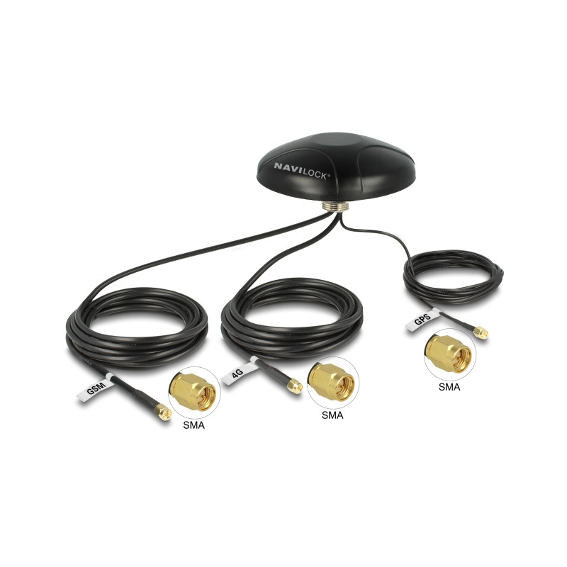 Navilock Multiband GNSS GALILEO GPS LTE UMTS GSM SMA Antenne omnidirektional Dachmontage outdoor