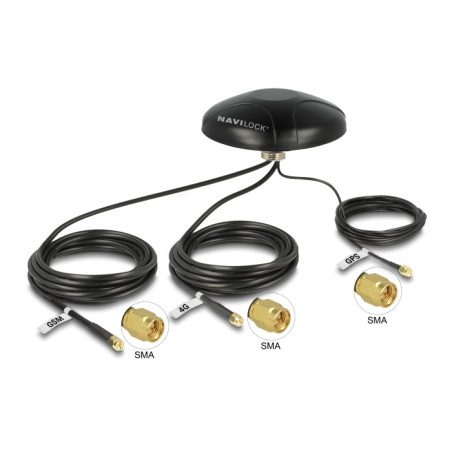 Navilock Multiband GNSS GALILEO GPS LTE UMTS GSM SMA Antenne omnidirektional Dachmontage outdoor