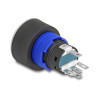 Delock Drucktaster zum Einbau 22 mm 5 x Lötanschluss Taster flach Kunststoff LED grün