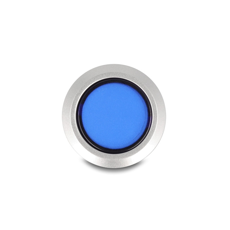 Delock Drucktaster zum Einbau 22 mm 5 x Lötanschluss Taster flach Kunststoff LED blau