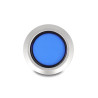 Delock Drucktaster zum Einbau 22 mm 5 x Lötanschluss Taster flach Kunststoff LED blau
