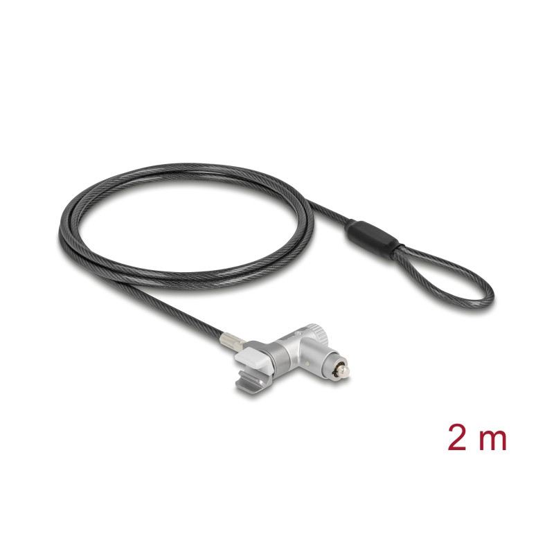 Navilock Laptop Schloss mit Schlüssel für MacBook Pro 2021 - 2024 (14″ und 16″) 2 m schwarz