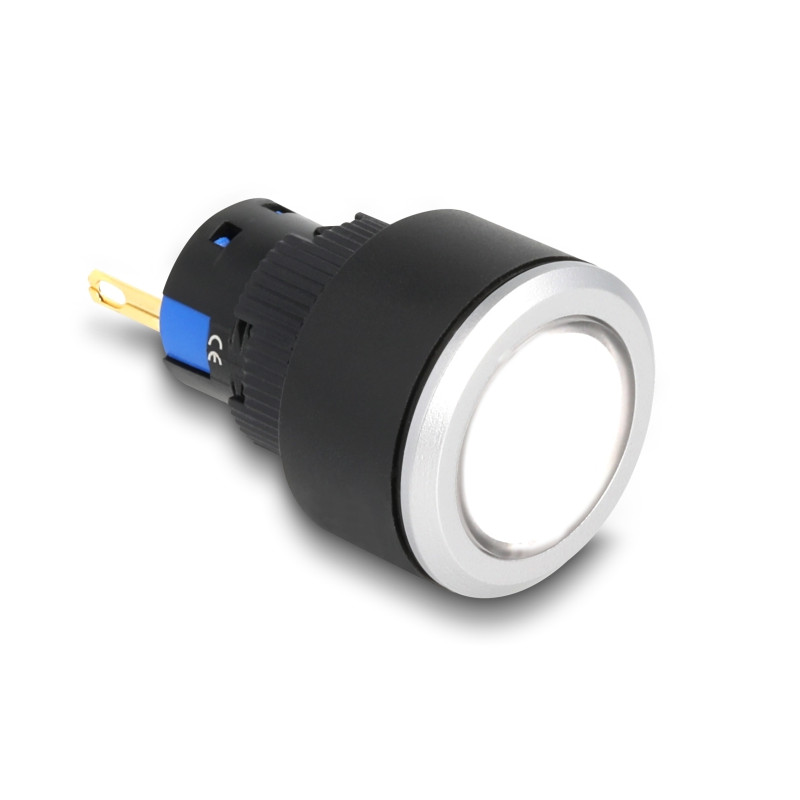 Delock 16 mm Kunststoff Signallampe weiß / Lötversion