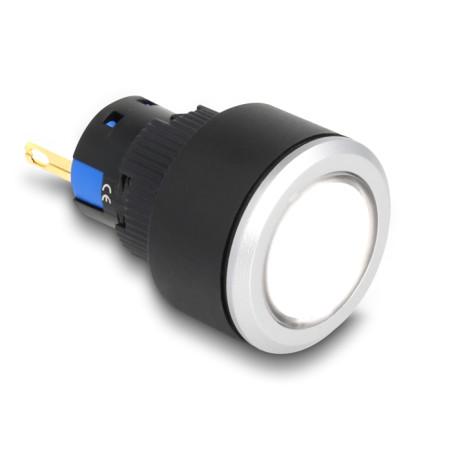 Delock 16 mm Kunststoff Signallampe weiß / Lötversion