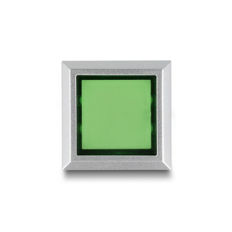 Delock 16 mm Kunststoff Signallampe grün / Lötversion / viereckig