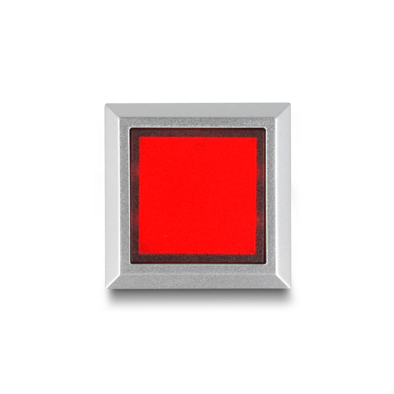 Delock 16 mm Kunststoff Signallampe rot / Lötversion / viereckig
