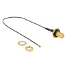 Delock Antennenkabel RP-SMA Buchse zum Einbau zu I-PEX Inc., MHF® 4 Stecker 0.81 20 cm Gewindelänge 9 mm spritzwassergeschützt