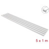 Delock Kabelkanal selbstklebend mit Schiebedeckel 15 x 10 mm - Länge 1 m 5er Pack weiß