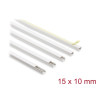 Delock Kabelkanal selbstklebend mit Schiebedeckel 15 x 10 mm - Länge 1 m 5er Pack weiß
