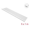 Delock Kabelkanal selbstklebend mit Schiebedeckel 20 x 10 mm - Länge 1 m 5er Pack weiß