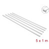 Delock Kabelkanal selbstklebend mit Schiebedeckel 25 x 10 mm - Länge 1 m 5er Pack weiß