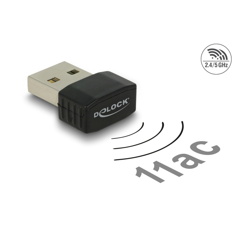 Delock USB 2.0 Dualband WLAN ac/a/b/g/n Nano Stick 433 + 150 Mbps