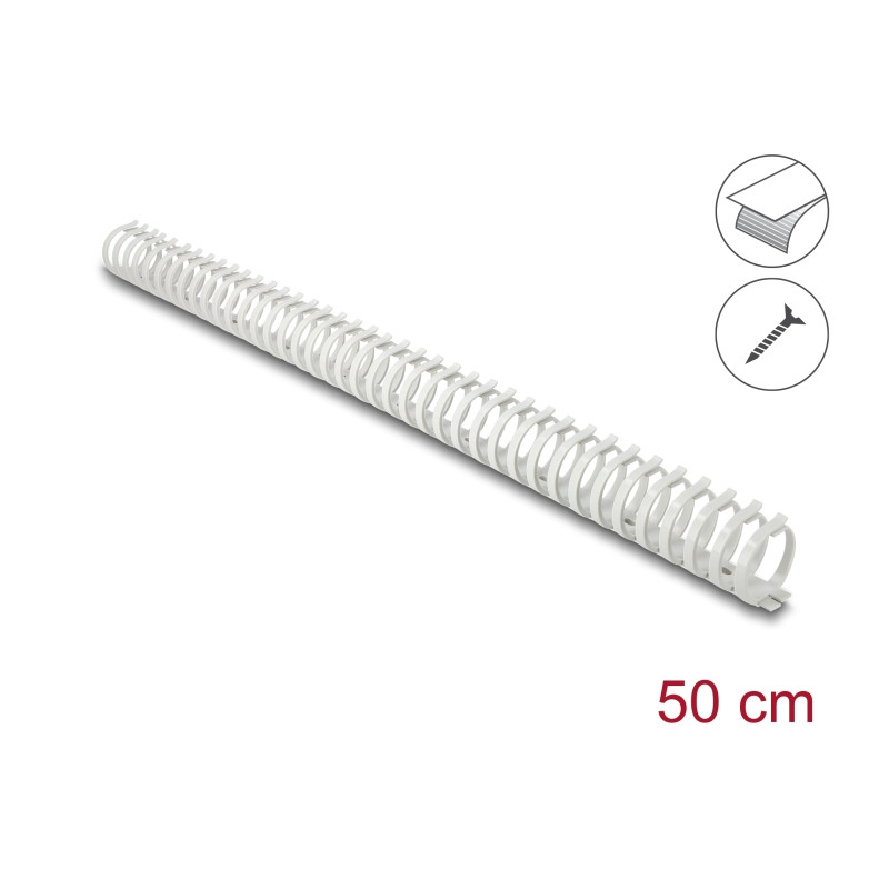 Delock Kabelkanal Flexibel selbstklebend schraubbar 34 x 35 mm - Länge 50 cm grau