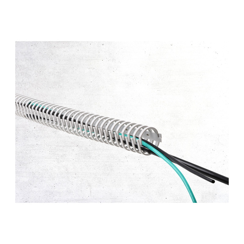 Delock Kabelkanal Flexibel selbstklebend schraubbar 45 x 46 mm - Länge 50 cm grau