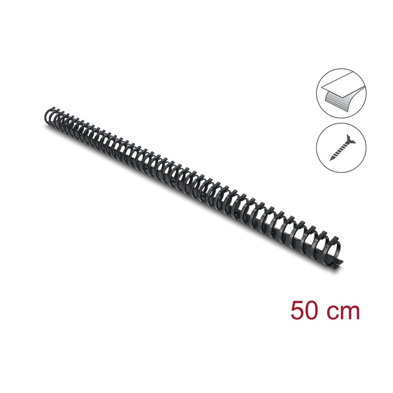 Delock Kabelkanal Flexibel selbstklebend schraubbar 25 x 26 mm - Länge 50 cm schwarz