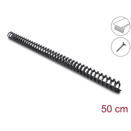 Delock Kabelkanal Flexibel selbstklebend schraubbar 25 x 26 mm - Länge 50 cm schwarz
