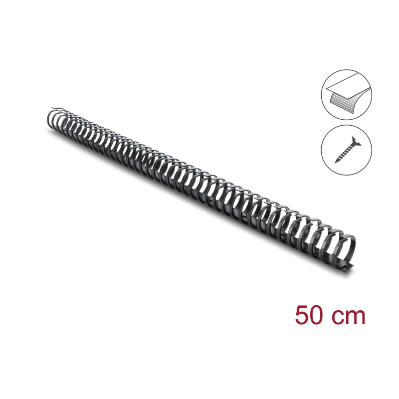 Delock Kabelkanal Flexibel selbstklebend schraubbar 34 x 35 mm - Länge 50 cm schwarz