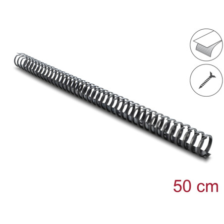 Delock Kabelkanal Flexibel selbstklebend schraubbar 34 x 35 mm - Länge 50 cm schwarz