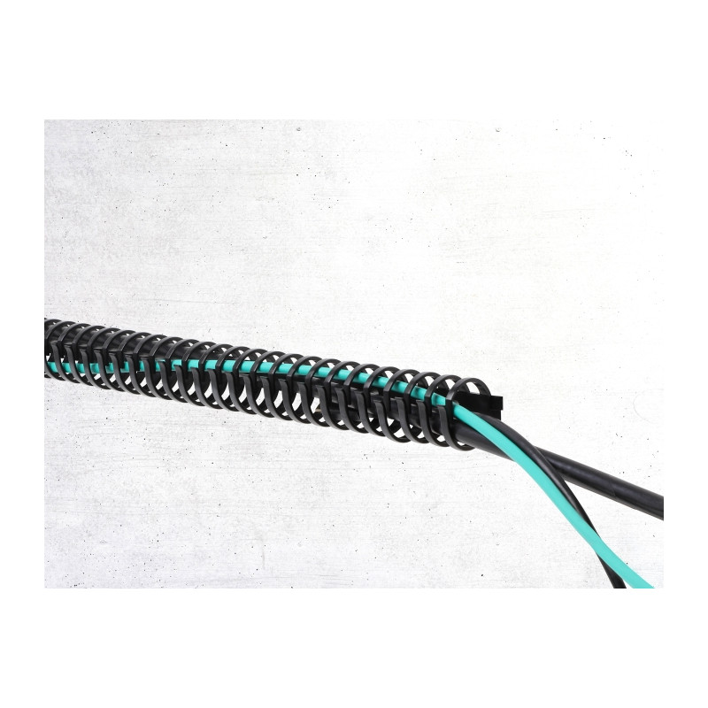 Delock Kabelkanal Flexibel selbstklebend schraubbar 34 x 35 mm - Länge 50 cm schwarz