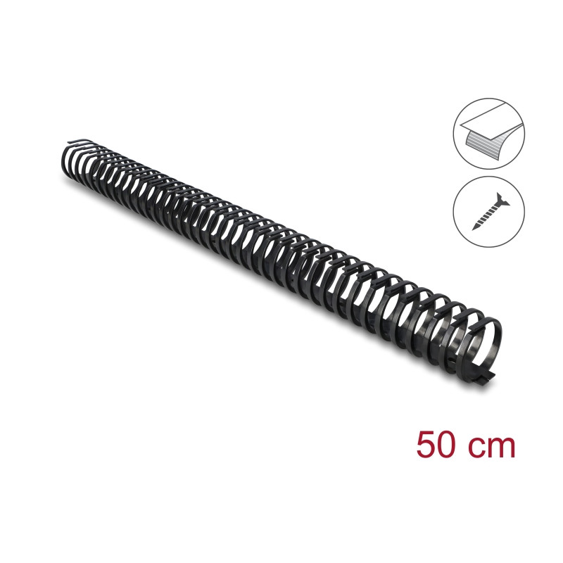 Delock Kabelkanal Flexibel selbstklebend schraubbar 45 x 46 mm - Länge 50 cm schwarz