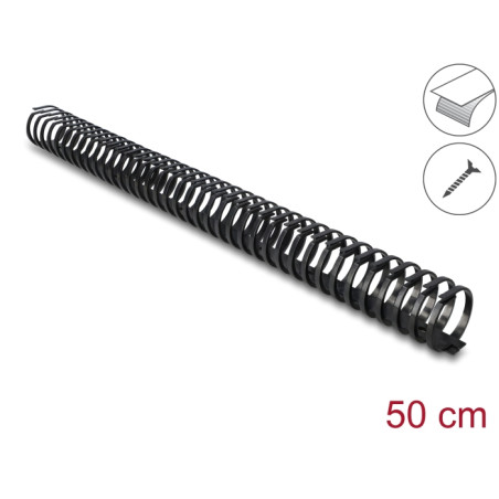Delock Kabelkanal Flexibel selbstklebend schraubbar 45 x 46 mm - Länge 50 cm schwarz