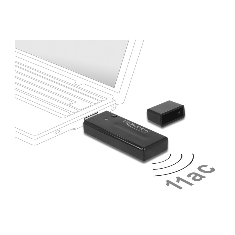 Delock USB Dualband WLAN ac/a/b/g/n Stick 867 + 300 Mbps