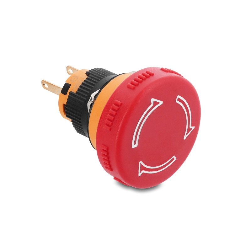 Delock Pilzkopf Taster zum Einbau 16 mm 2 x Lötanschluss Kunststoff 32 mm Ø